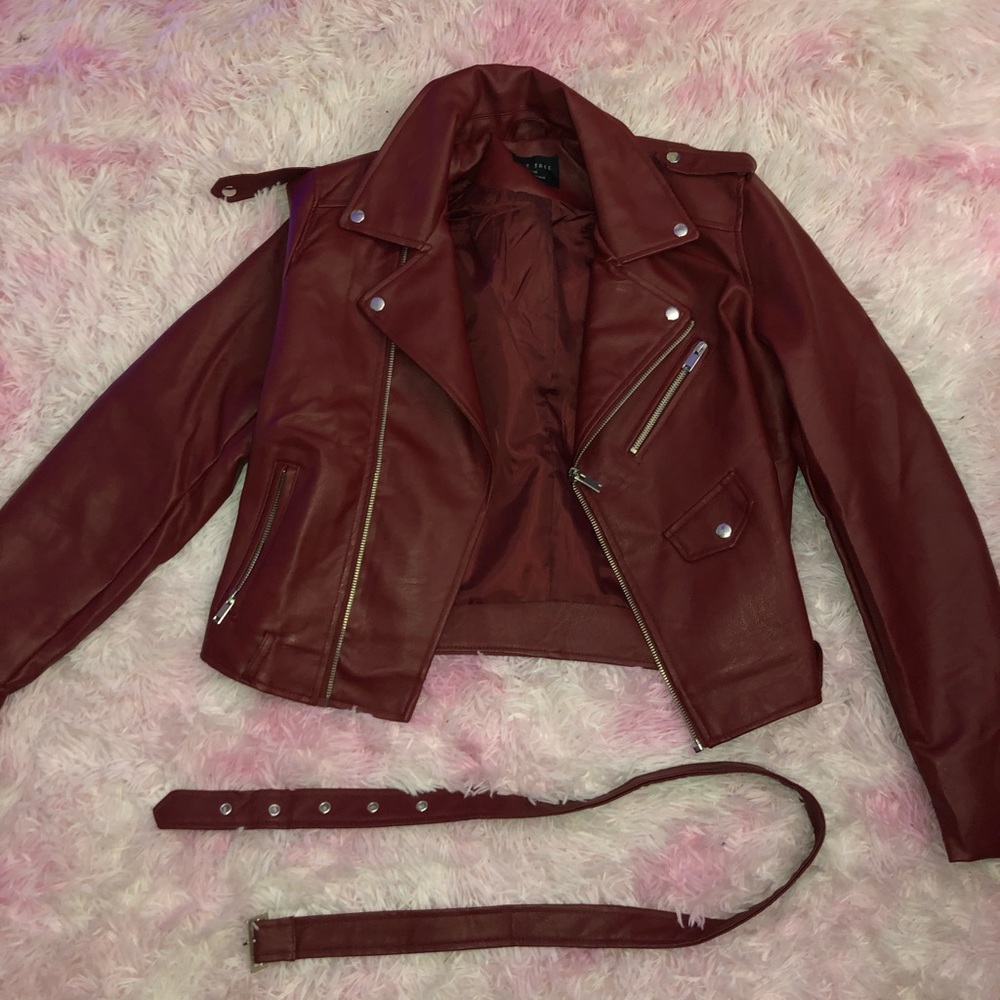 Red leather jacket